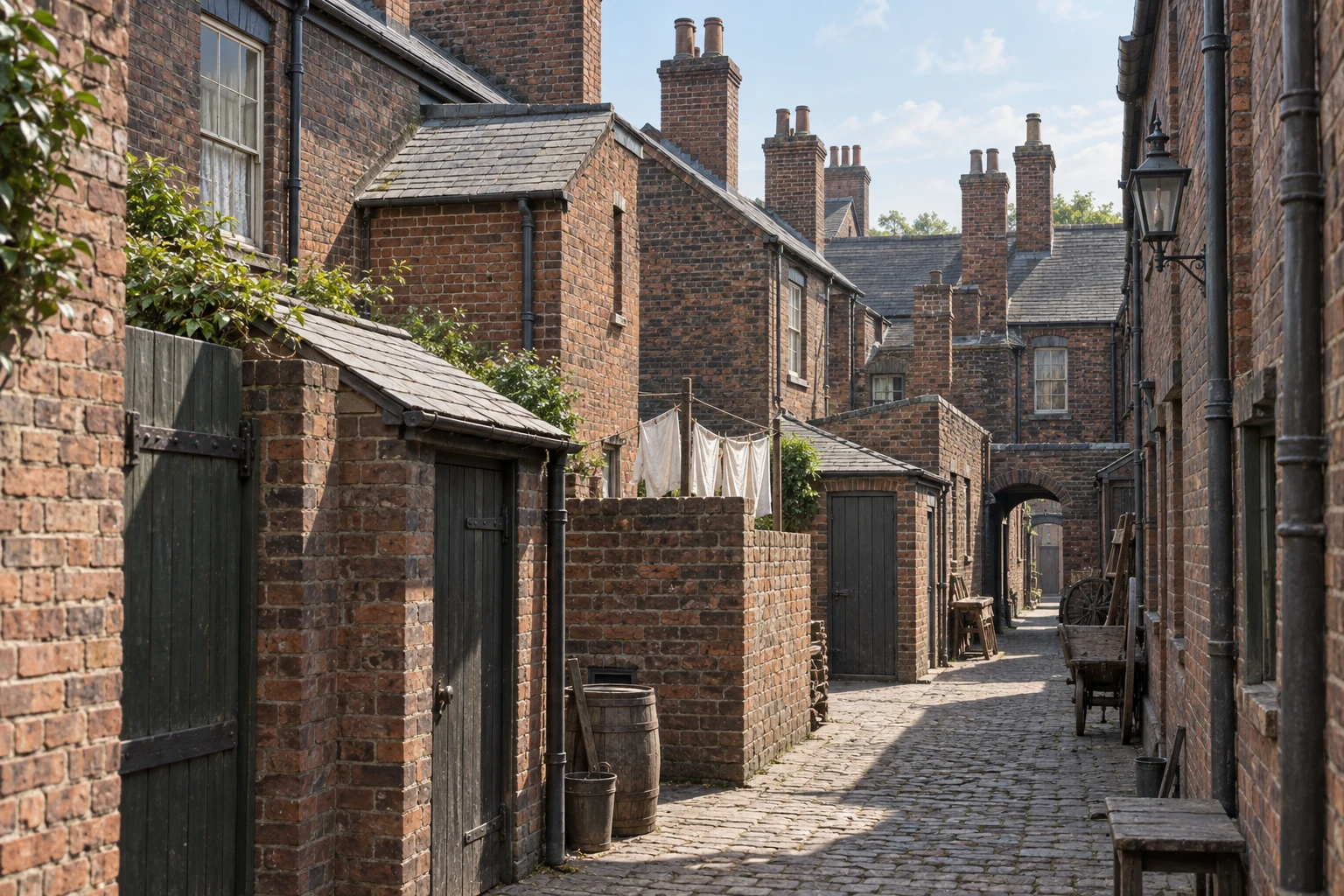 Back Streets & Courts, c. 1889; AI-generated historical interpretation set in Britain.