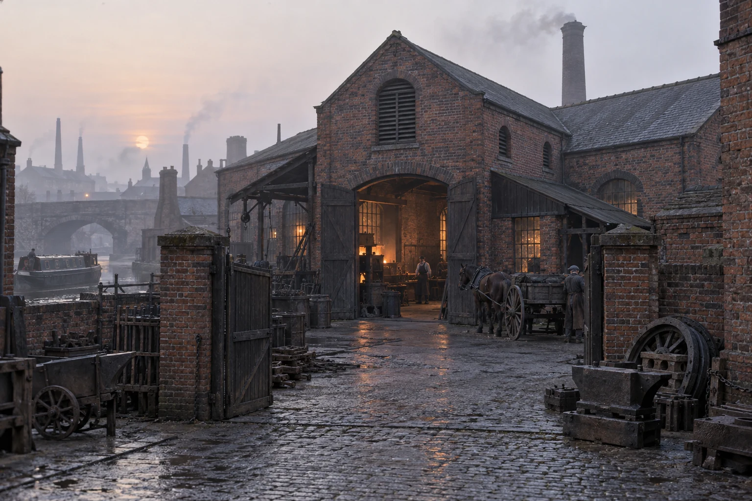 Foundries & Forges, c. 1898; AI-generated historical interpretation set in Britain.