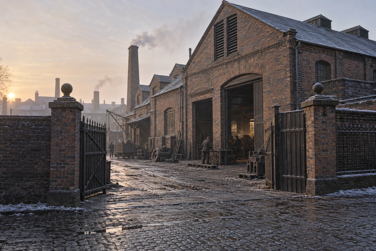 Foundries & Forges, c. 1909; AI-generated historical interpretation set in Britain.