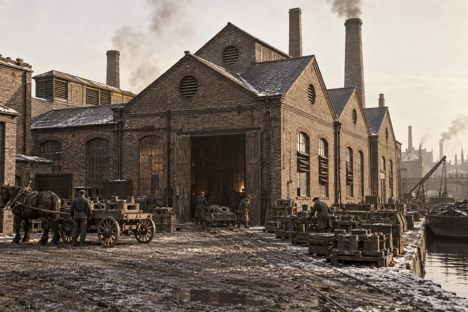 Foundries & Forges, c. 1881; AI-generated historical interpretation set in Britain.