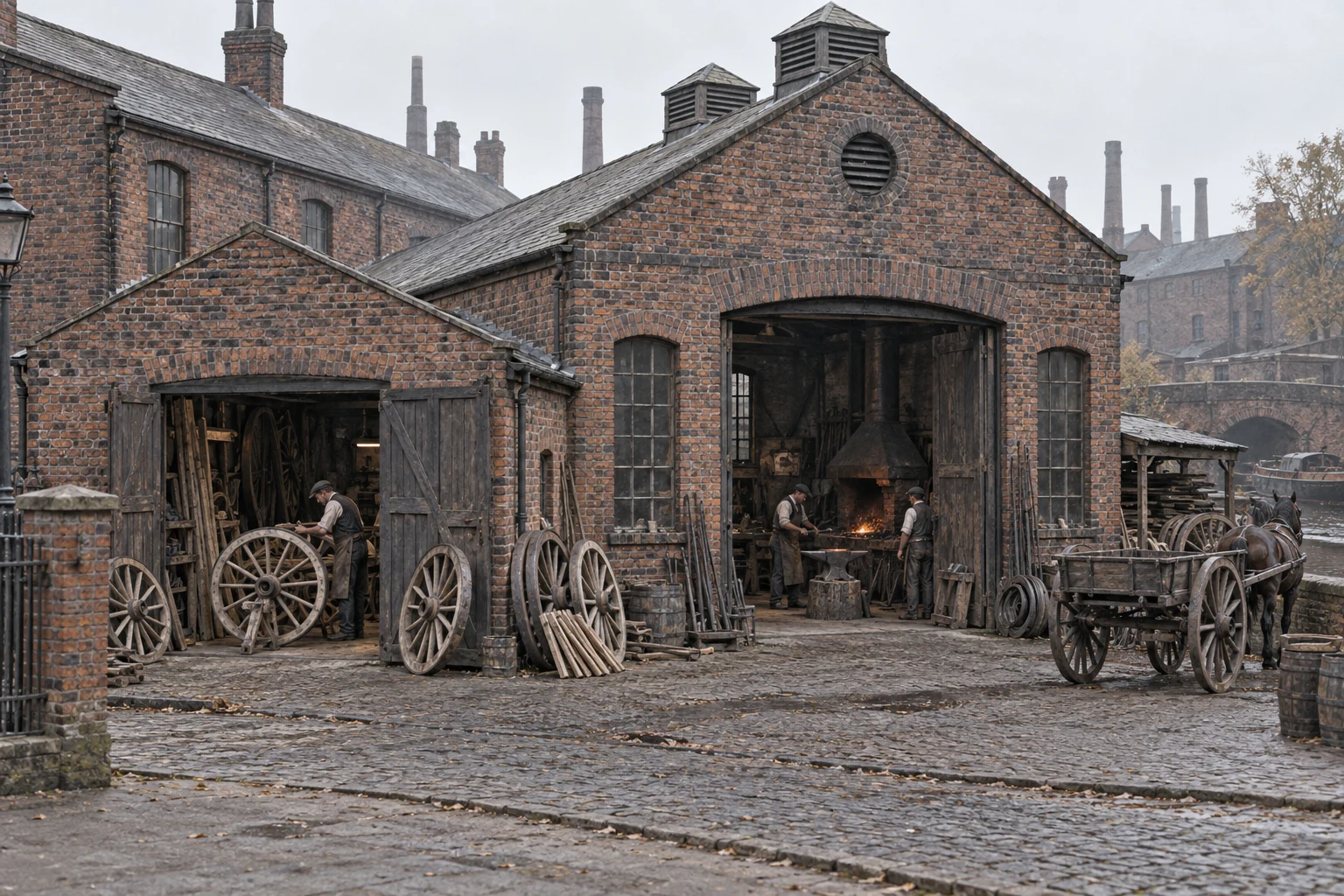 Foundries & Forges, c. 1905; AI-generated historical interpretation set in Britain.