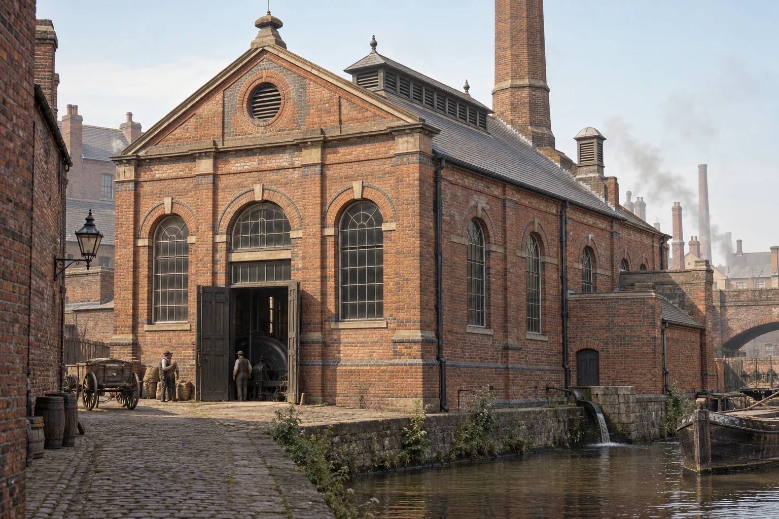 Gasworks & Utilities, c. 1893; AI-generated historical interpretation set in Britain.