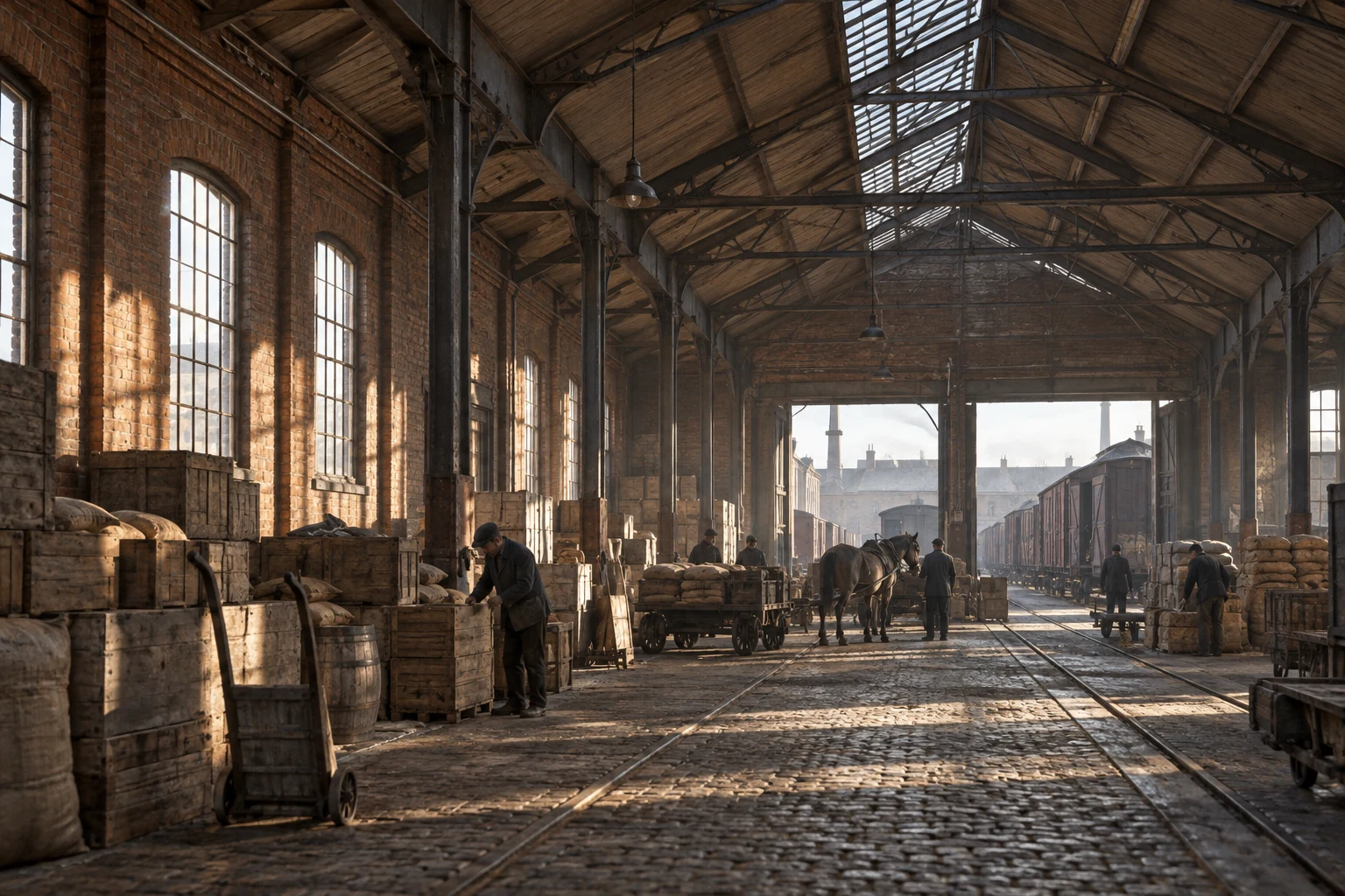 Industrial Interiors, c. 1904; AI-generated historical interpretation set in Britain.