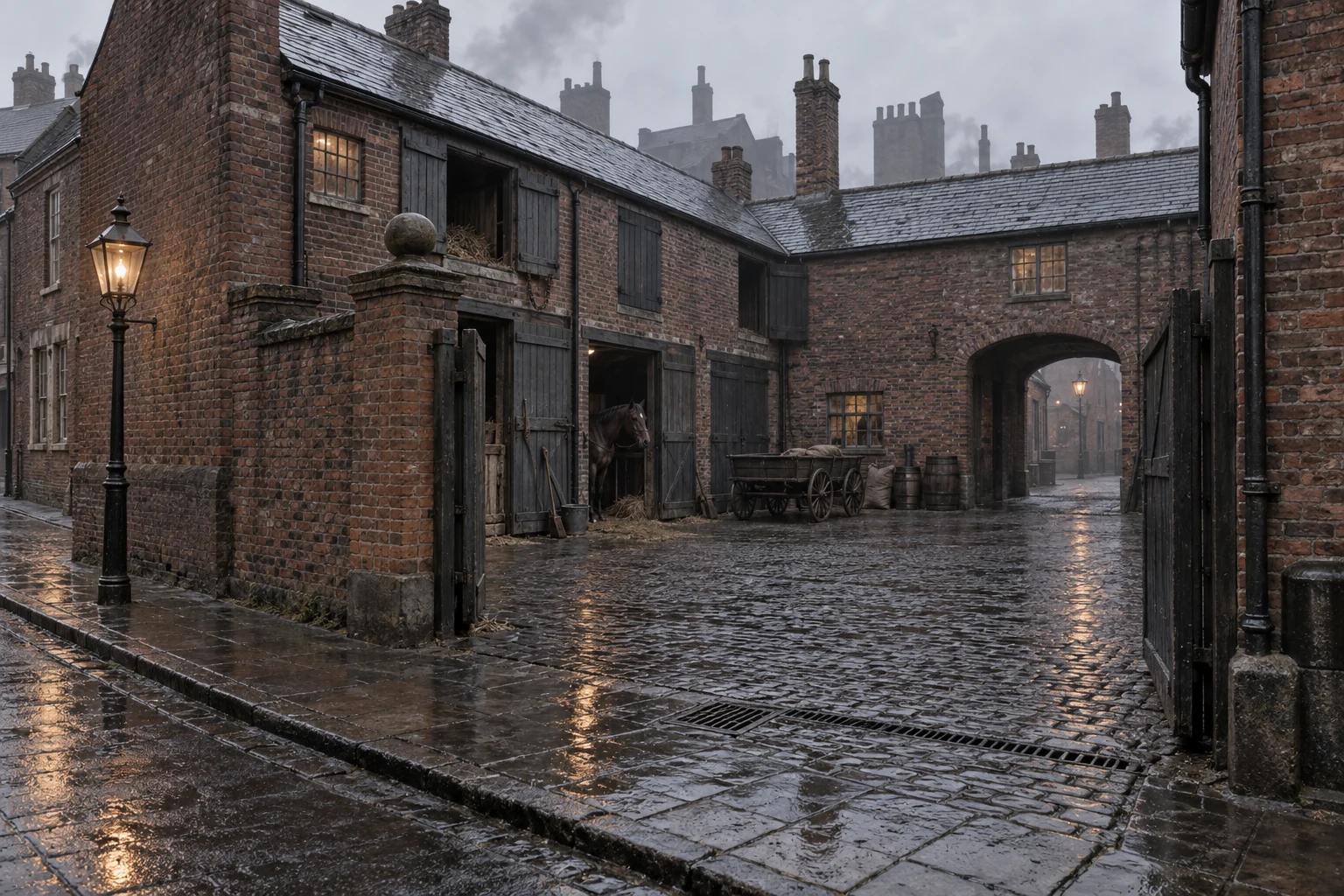 Mews & Service Yards, c. 1903; AI-generated historical interpretation set in Britain.