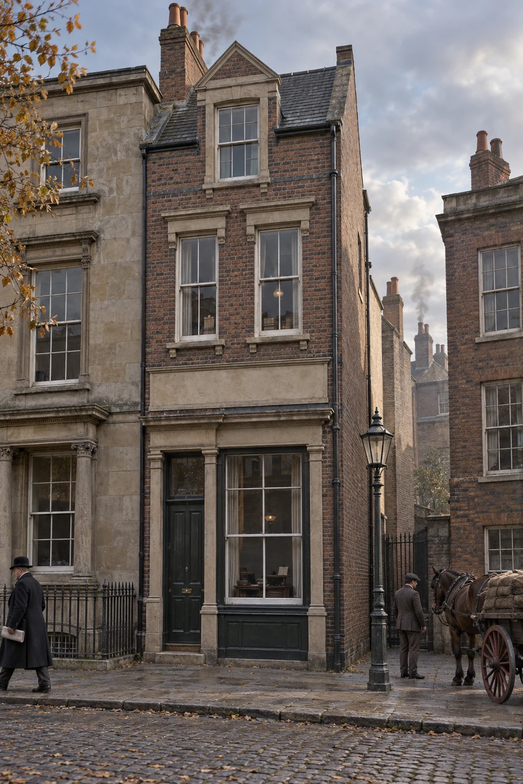Offices, c. 1903; AI-generated historical interpretation set in Britain.