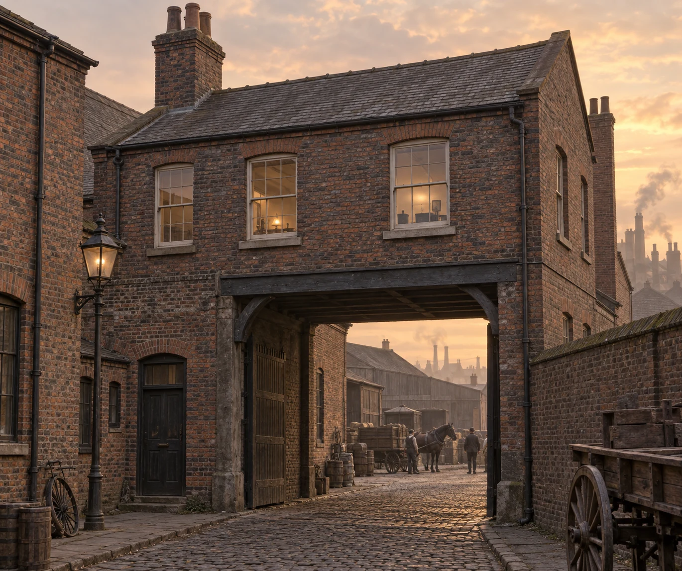 Offices, c. 1893; AI-generated historical interpretation set in Britain.