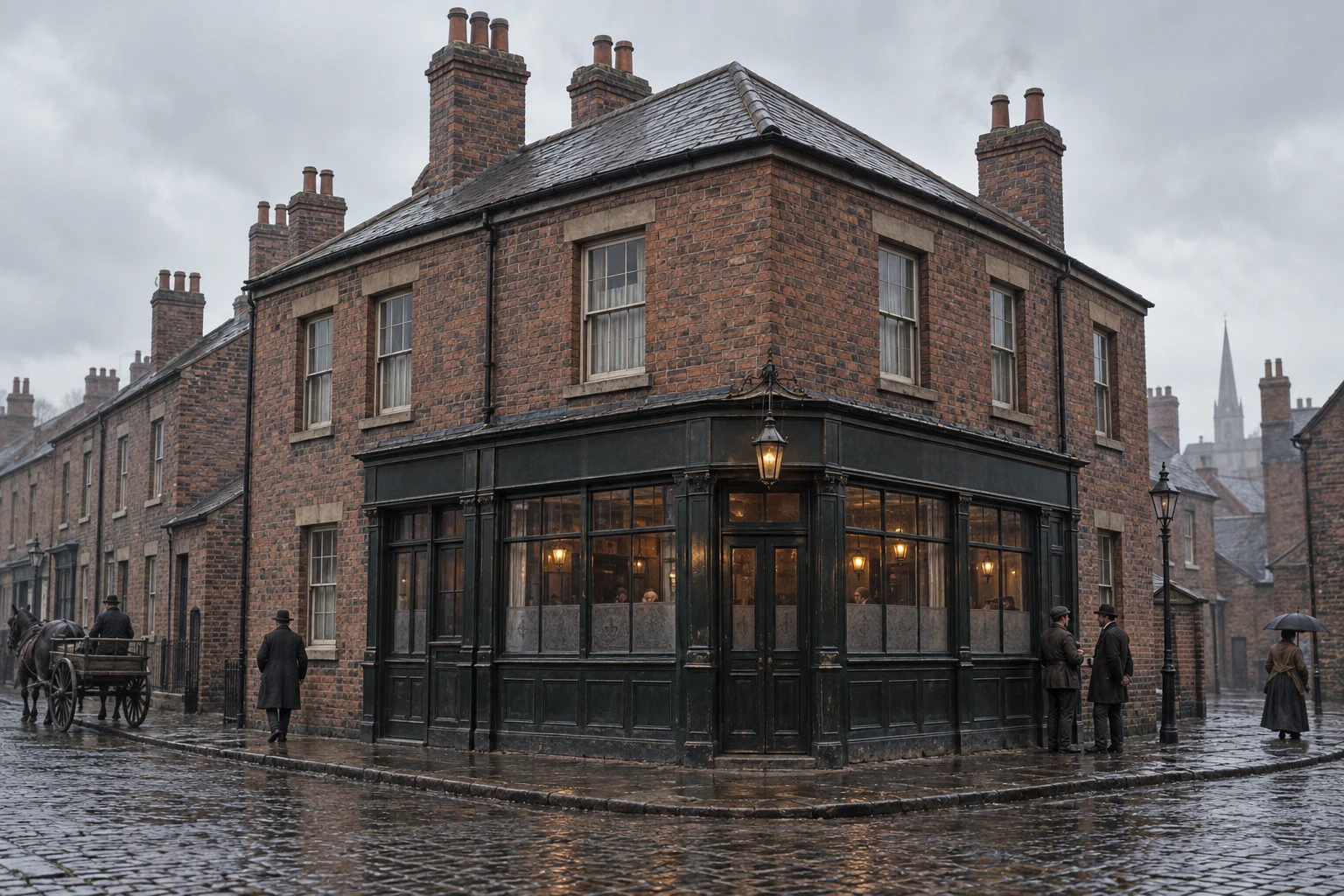 Public Houses and Inns, c. 1882; AI-generated historical interpretation set in Britain.