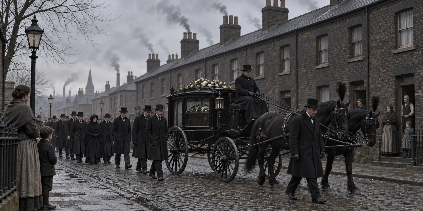 Residential Streets, c. 1882; AI-generated historical interpretation set in Britain.