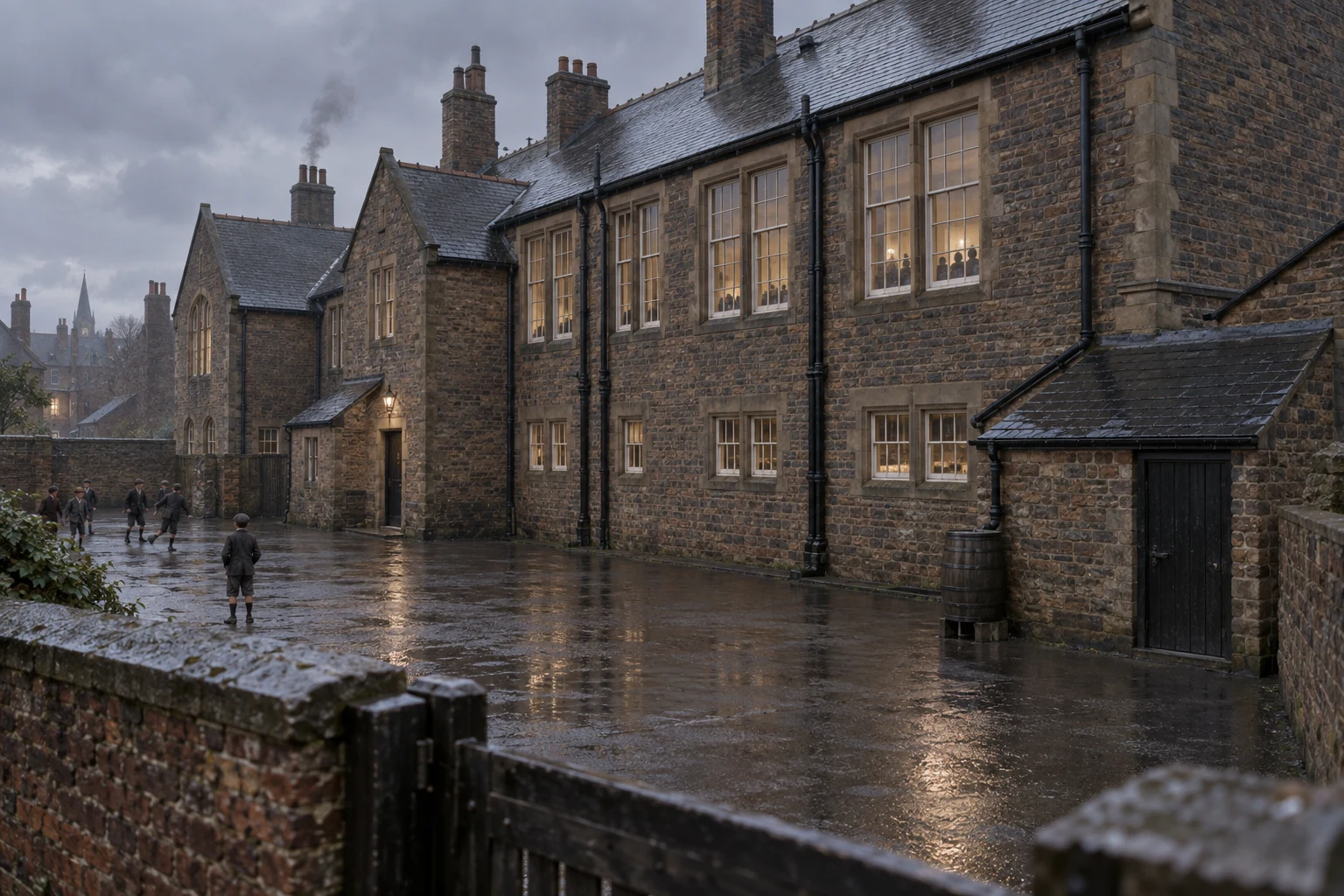 Schools, c. 1882; AI-generated historical interpretation set in Britain.