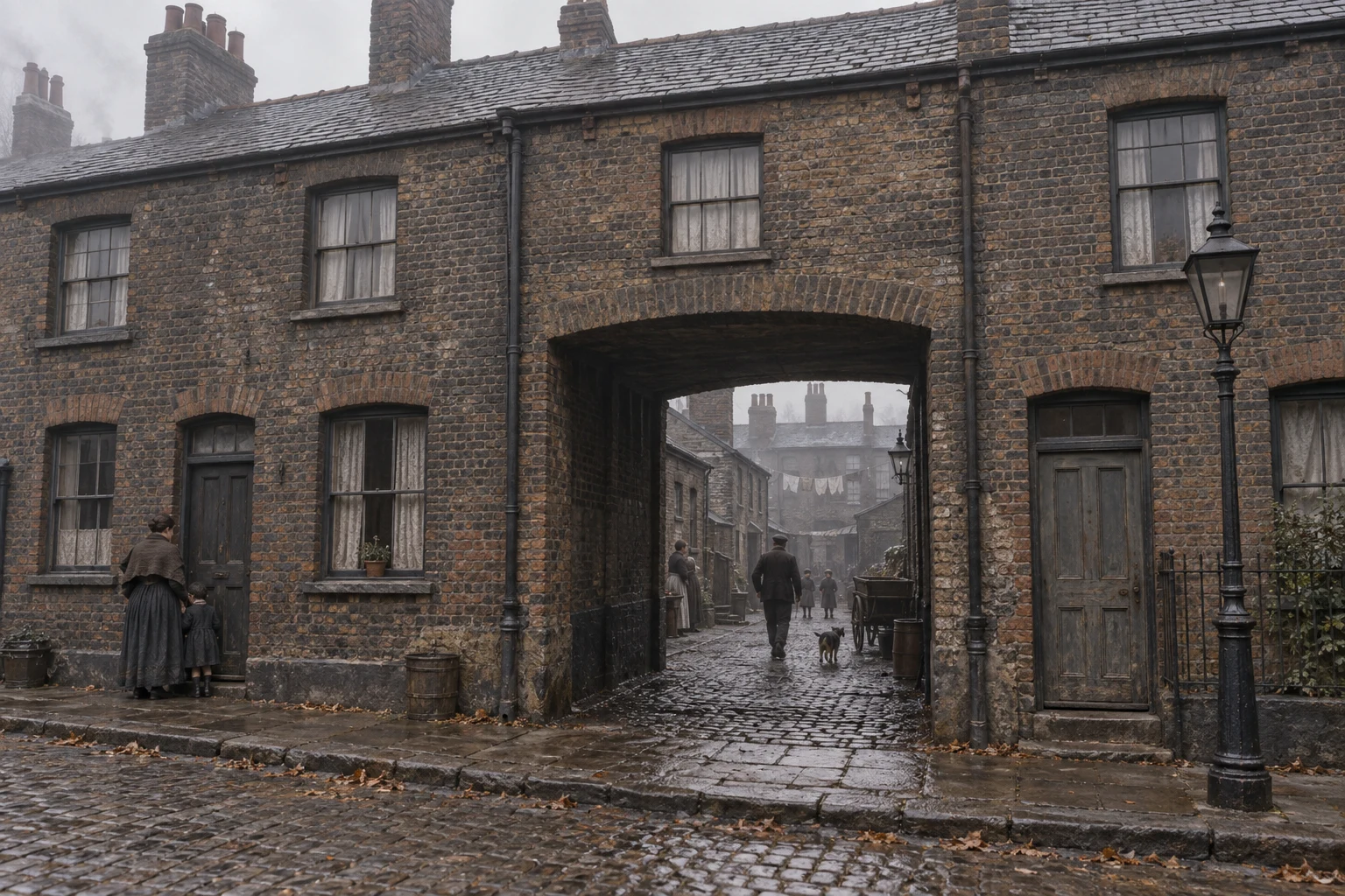 Slums, c. 1895; AI-generated historical interpretation set in Britain.