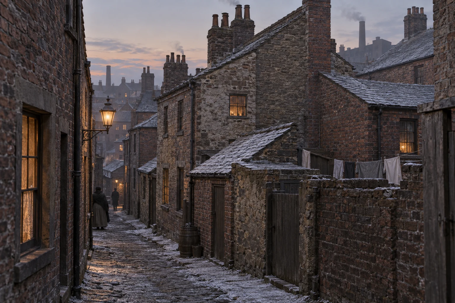 Slums, c. 1891; AI-generated historical interpretation set in Britain.
