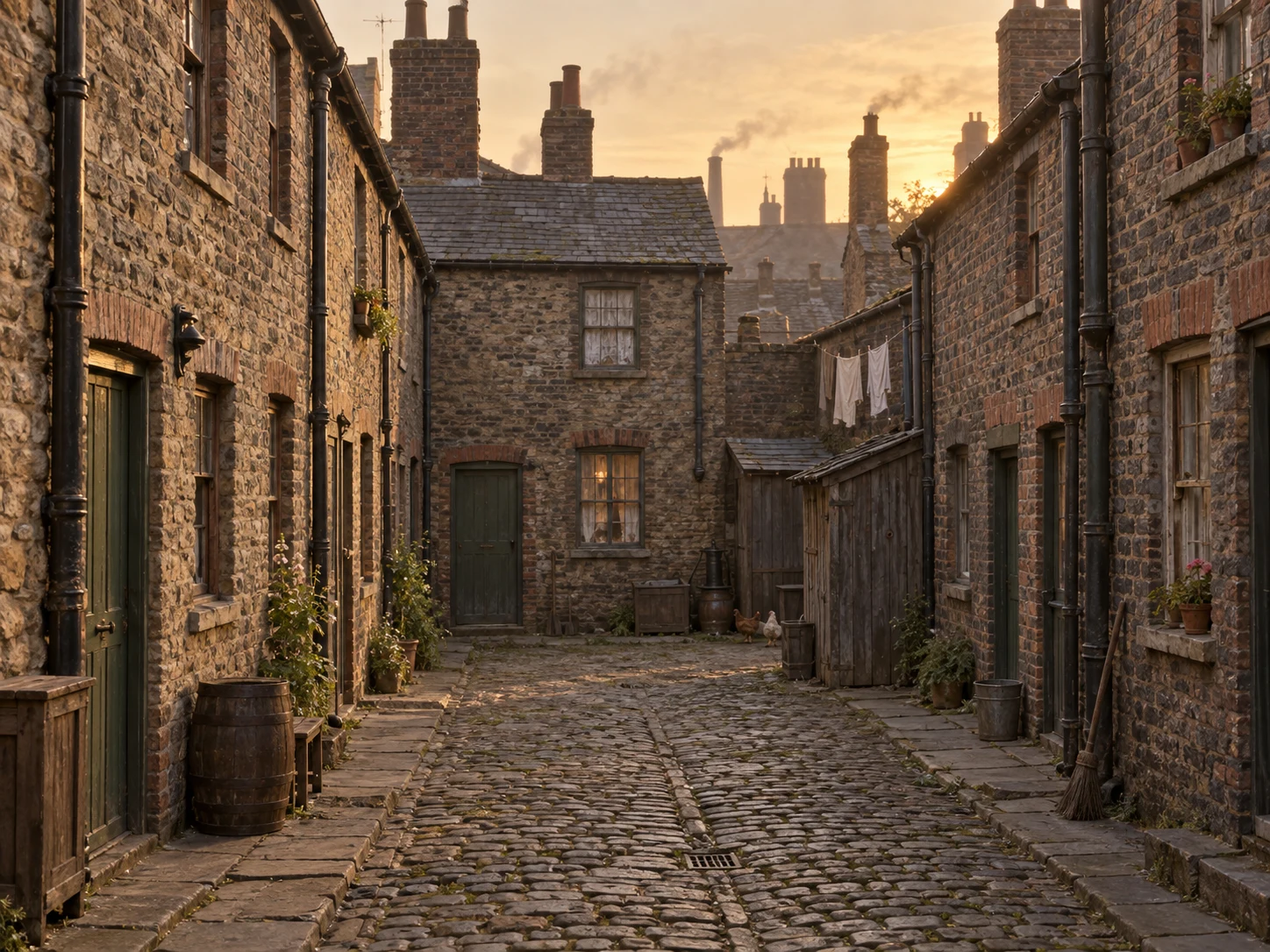 Slums, c. 1882; AI-generated historical interpretation set in Britain.