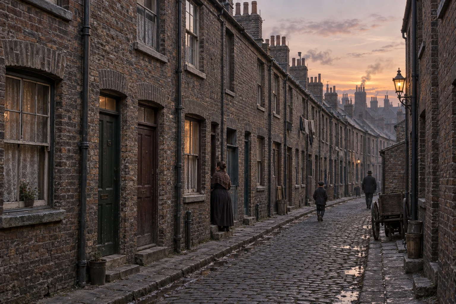 Slums, c. 1901; AI-generated historical interpretation set in Britain.