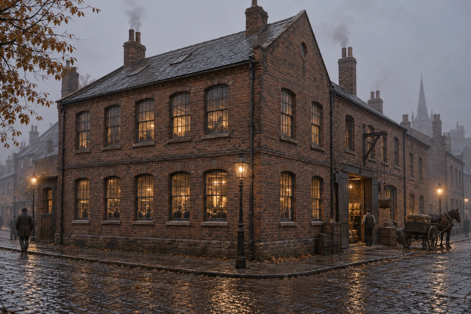 Small Factories, c. 1881; AI-generated historical interpretation set in Britain.
