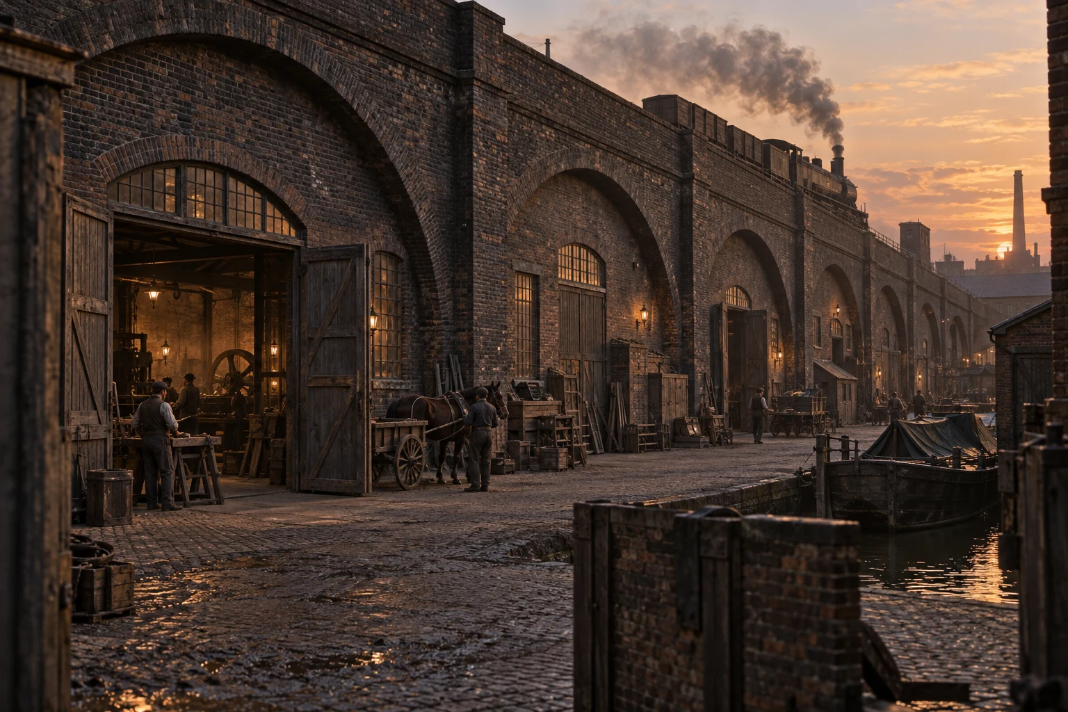 Viaducts & Arches, c. 1890; AI-generated historical interpretation set in Britain.