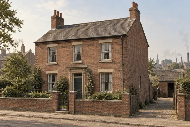 Detached Houses and Villas, c. 1893; AI-generated historical interpretation set in Britain.