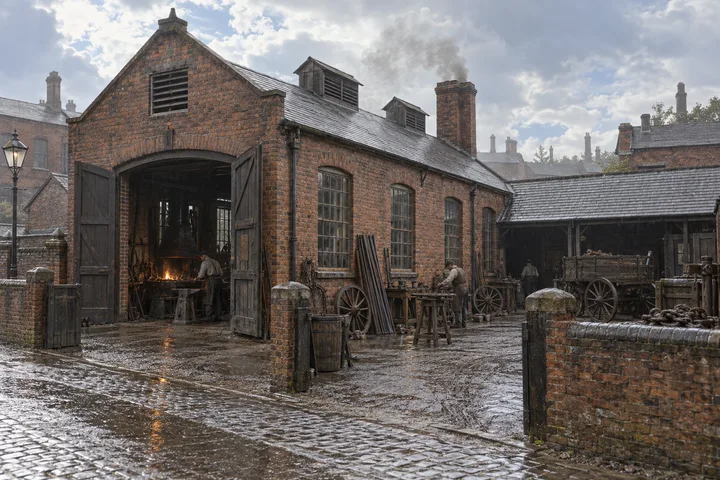 Foundries & Forges, c. 1904; AI-generated historical interpretation set in Britain.