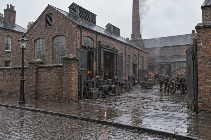 Foundries & Forges, c. 1894; AI-generated historical interpretation set in Britain.