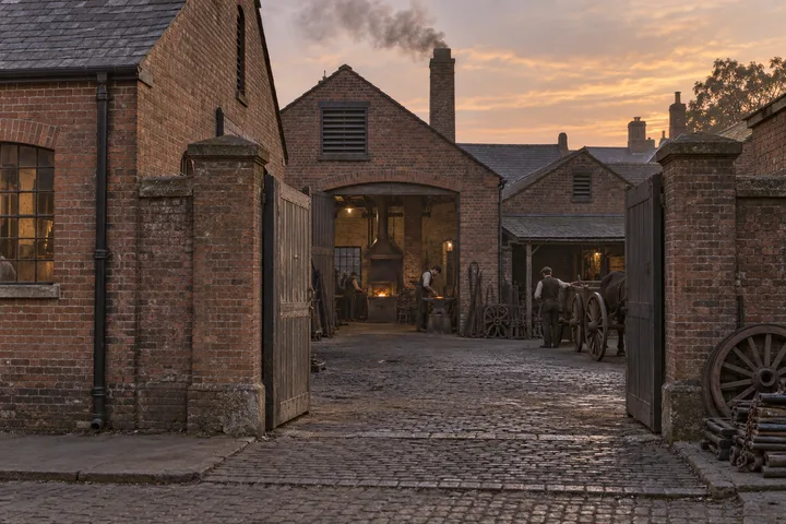Foundries & Forges, c. 1886; AI-generated historical interpretation set in Britain.