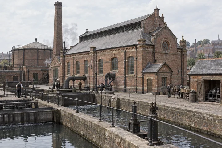 Gasworks & Utilities, c. 1892; AI-generated historical interpretation set in Britain.