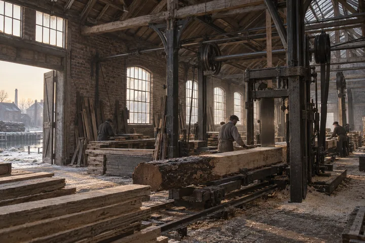 Industrial Interiors, c. 1891; AI-generated historical interpretation set in Britain.