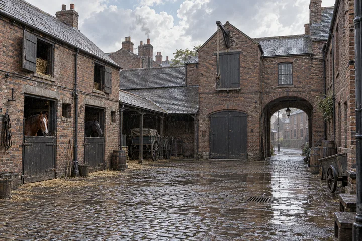 Mews & Service Yards, c. 1892; AI-generated historical interpretation set in Britain.