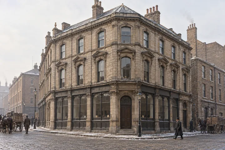 Offices, c. 1881; AI-generated historical interpretation set in Britain.