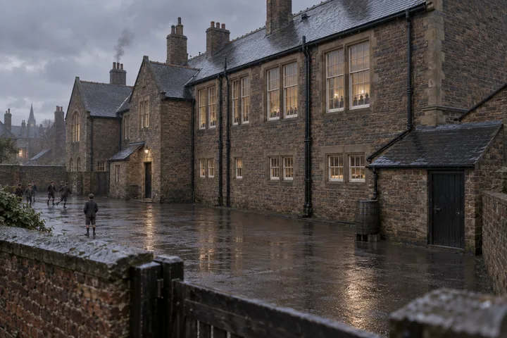Schools, c. 1882; AI-generated historical interpretation set in Britain.
