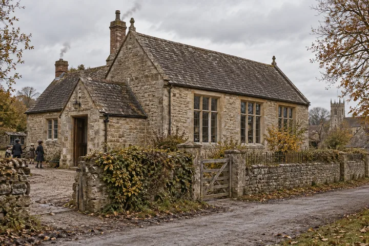 Schools, c. 1905; AI-generated historical interpretation set in Britain.