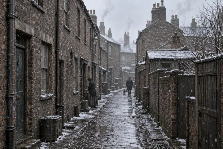 Slums, c. 1905; AI-generated historical interpretation set in Britain.