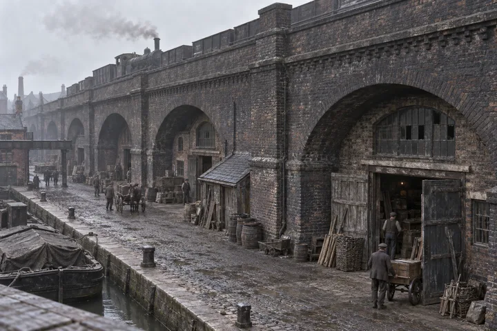 Viaducts & Arches, c. 1884; AI-generated historical interpretation set in Britain.