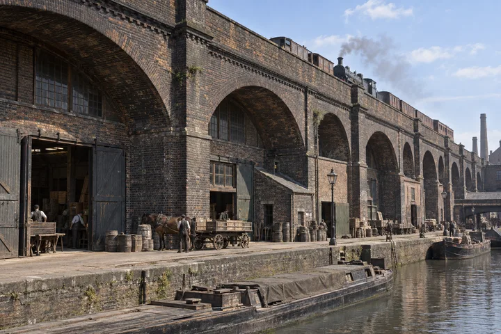 Viaducts & Arches, c. 1894; AI-generated historical interpretation set in Britain.