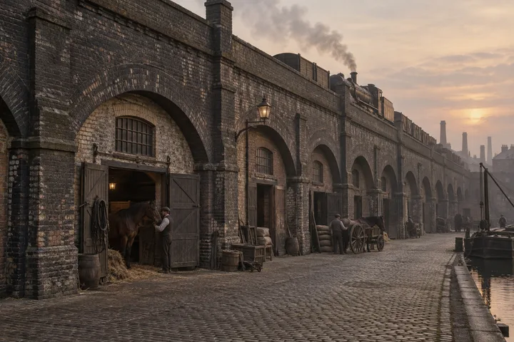 Viaducts & Arches, c. 1885; AI-generated historical interpretation set in Britain.