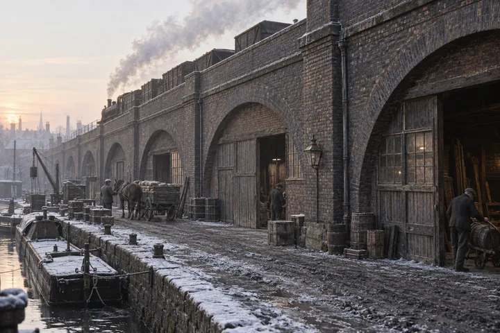 Viaducts & Arches, c. 1904; AI-generated historical interpretation set in Britain.