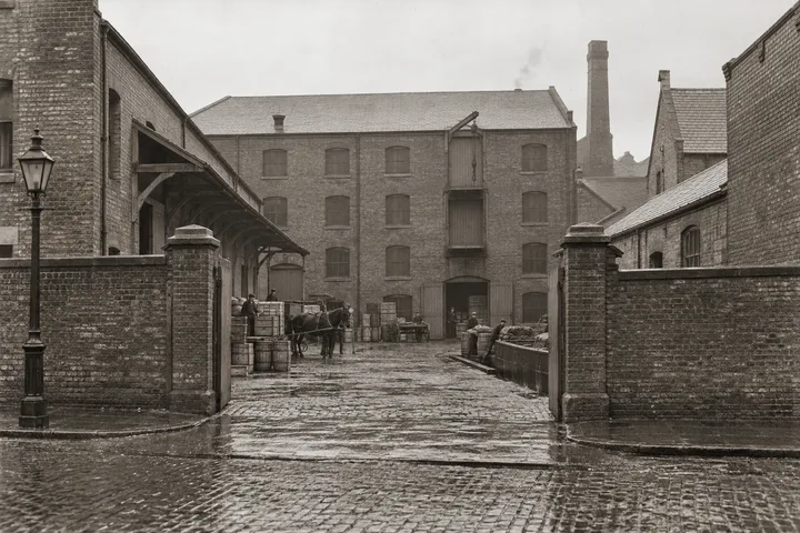 Warehouses & Depots, c. 1905; AI-generated historical interpretation set in Britain.